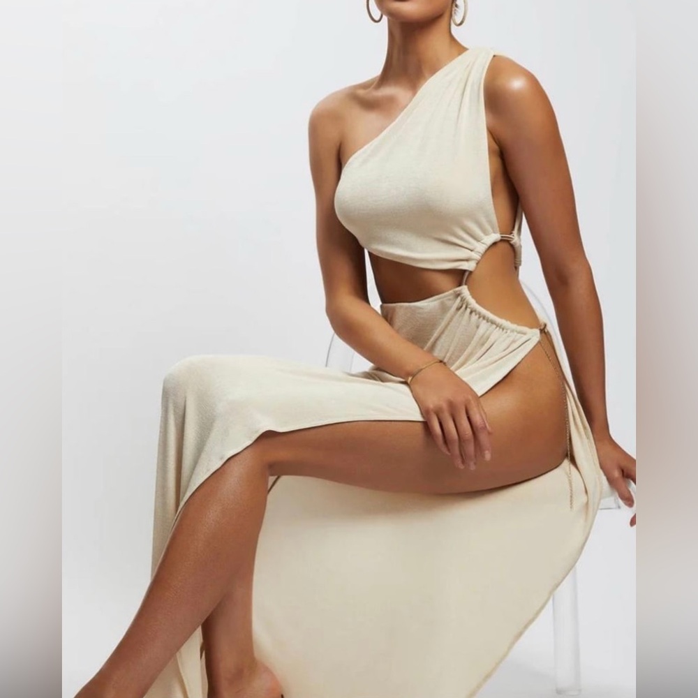 MESHKI Paige Grecian Sexy Maxi Dress